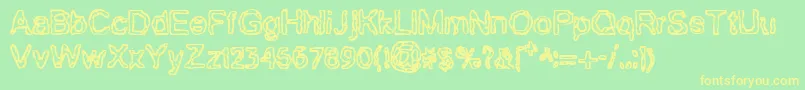 BnGillian Font – Yellow Fonts on Green Background