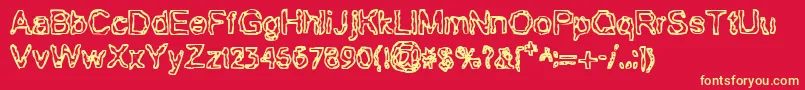 BnGillian Font – Yellow Fonts on Red Background