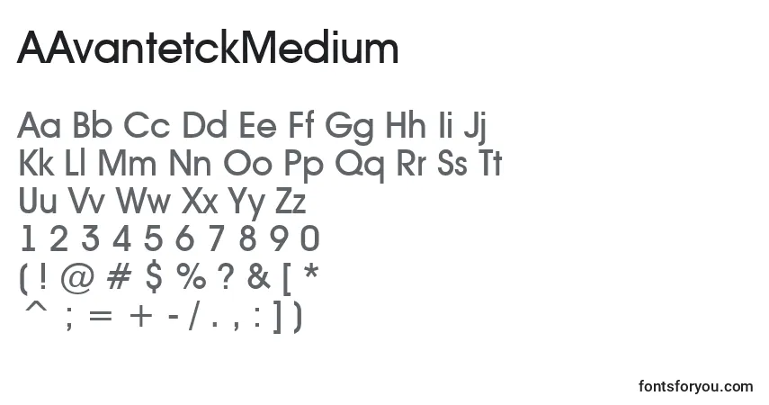 AAvantetckMediumフォント–アルファベット、数字、特殊文字