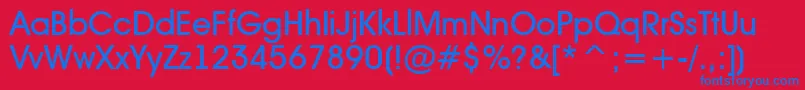 AAvantetckMedium-fontti – siniset fontit punaisella taustalla