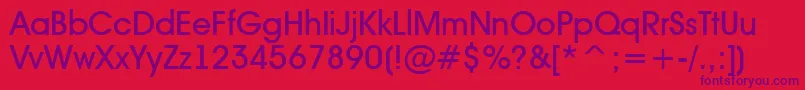 AAvantetckMedium-fontti – violetit fontit punaisella taustalla