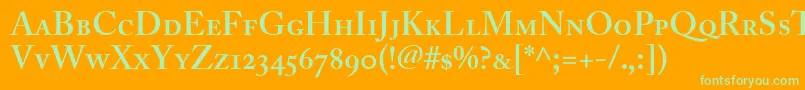 AdobeCaslonSemiboldsc Font – Green Fonts on Orange Background