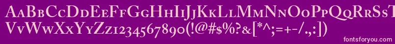 フォントAdobeCaslonSemiboldsc – 紫の背景にピンクのフォント