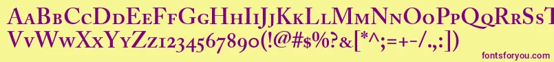 Шрифт AdobeCaslonSemiboldsc – фиолетовые шрифты на жёлтом фоне