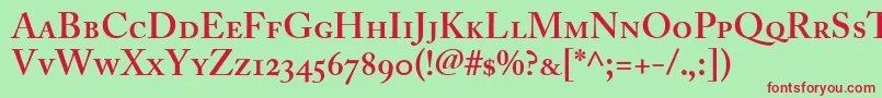 Czcionka AdobeCaslonSemiboldsc – czerwone czcionki na zielonym tle