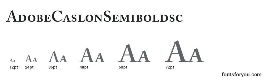 Größen der Schriftart AdobeCaslonSemiboldsc