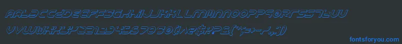 Yukonsi Font – Blue Fonts on Black Background