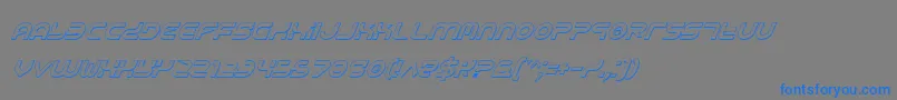 フォントYukonsi – 灰色の背景に青い文字