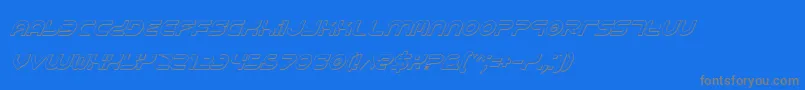フォントYukonsi – 青い背景に灰色の文字