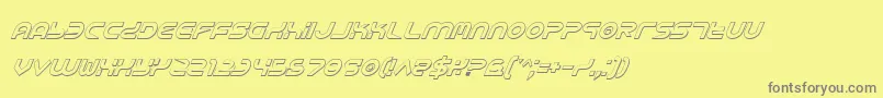 Yukonsi-fontti – harmaat kirjasimet keltaisella taustalla