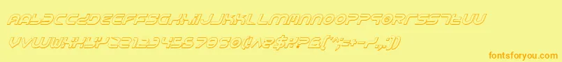 フォントYukonsi – オレンジの文字が黄色の背景にあります。