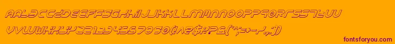 Yukonsi-Schriftart – Violette Schriften auf orangefarbenem Hintergrund