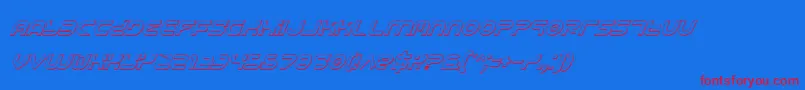 Yukonsi Font – Red Fonts on Blue Background