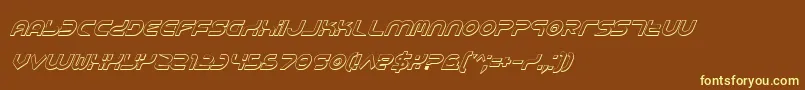 Yukonsi-fontti – keltaiset fontit ruskealla taustalla
