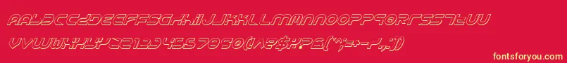 Yukonsi-Schriftart – Gelbe Schriften auf rotem Hintergrund