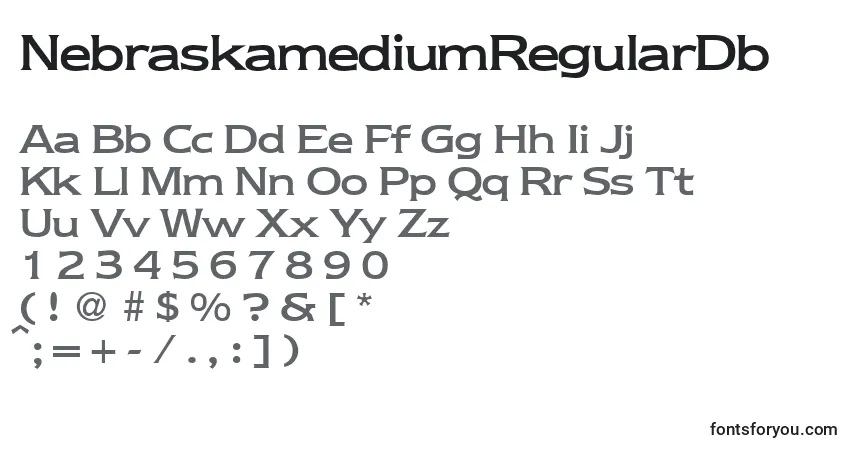 Шрифт NebraskamediumRegularDb – алфавит, цифры, специальные символы
