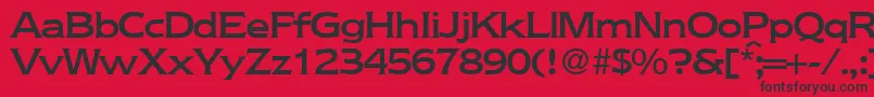 フォントNebraskamediumRegularDb – 赤い背景に黒い文字