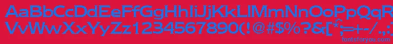 フォントNebraskamediumRegularDb – 赤い背景に青い文字