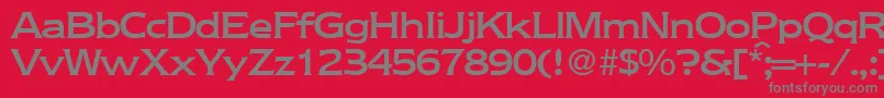 フォントNebraskamediumRegularDb – 赤い背景に灰色の文字