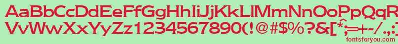 Czcionka NebraskamediumRegularDb – czerwone czcionki na zielonym tle