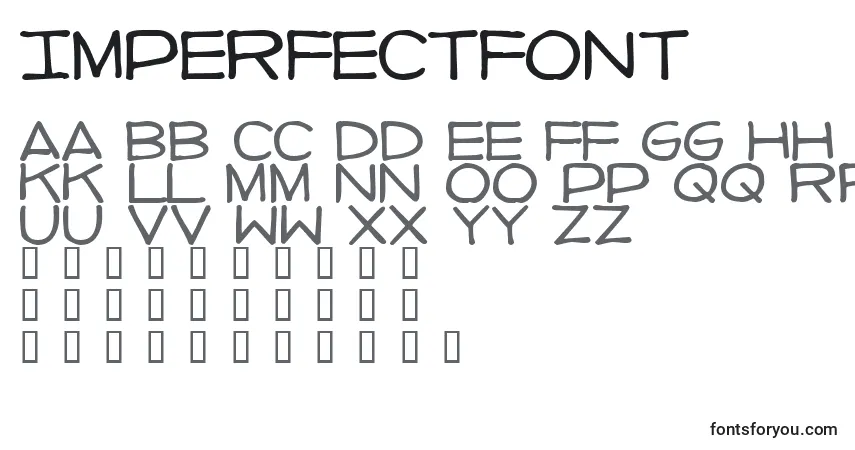 Schriftart ImperfectFont – Alphabet, Zahlen, spezielle Symbole
