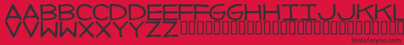 Fonte ImperfectFont – fontes pretas em um fundo vermelho