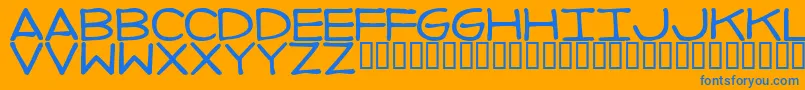 ImperfectFont Font – Blue Fonts on Orange Background