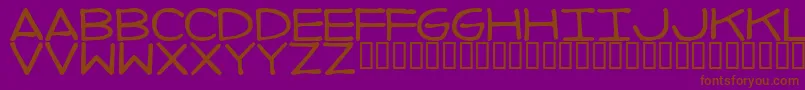 Fonte ImperfectFont – fontes marrons em um fundo roxo
