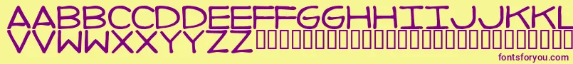 Fonte ImperfectFont – fontes roxas em um fundo amarelo