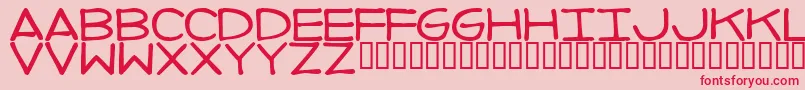 フォントImperfectFont – ピンクの背景に赤い文字