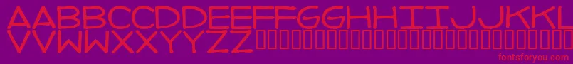 フォントImperfectFont – 紫の背景に赤い文字