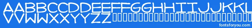 Fonte ImperfectFont – fontes brancas em um fundo azul