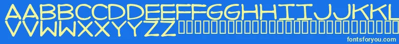 ImperfectFont Font – Yellow Fonts on Blue Background