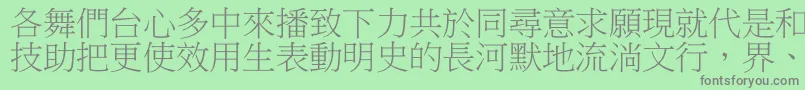 フォントDfbiaosong1b – 緑の背景に灰色の文字