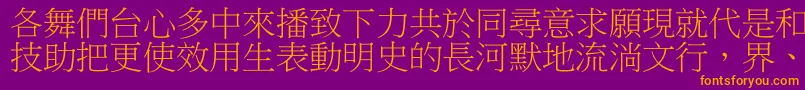 フォントDfbiaosong1b – 紫色の背景にオレンジのフォント