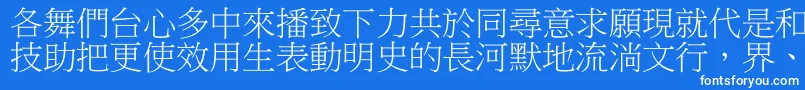 フォントDfbiaosong1b – 青い背景に白い文字