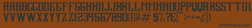 フォントDebute – 黒い文字が茶色の背景にあります