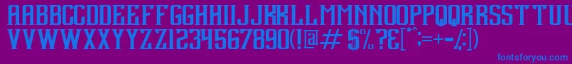 フォントDebute – 紫色の背景に青い文字