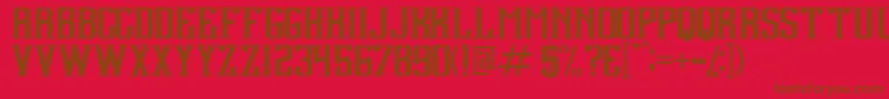 Debute Font – Brown Fonts on Red Background