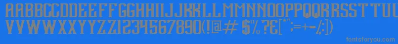 フォントDebute – 青い背景に灰色の文字