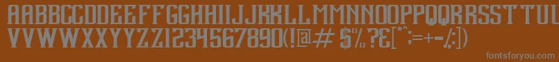 フォントDebute – 茶色の背景に灰色の文字