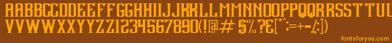 Debute-fontti – oranssit fontit ruskealla taustalla