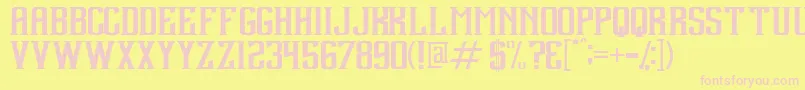 Debute Font – Pink Fonts on Yellow Background
