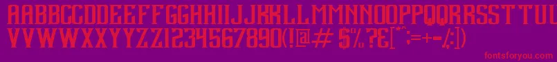 フォントDebute – 紫の背景に赤い文字