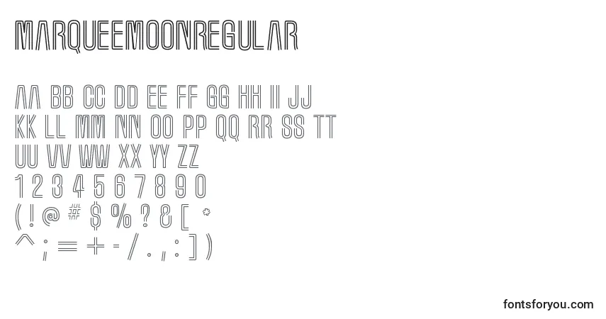 MarqueemoonRegular Font – alphabet, numbers, special characters