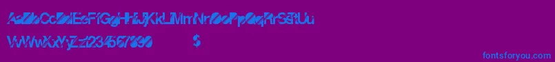 フォントDisconight – 紫色の背景に青い文字
