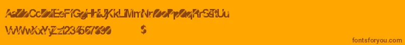 Fonte Disconight – fontes marrons em um fundo laranja