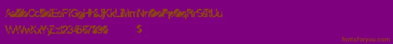 フォントDisconight – 紫色の背景に茶色のフォント