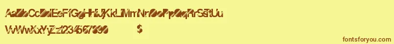 Шрифт Disconight – коричневые шрифты на жёлтом фоне