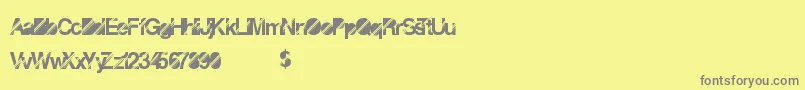 Disconight-fontti – harmaat kirjasimet keltaisella taustalla